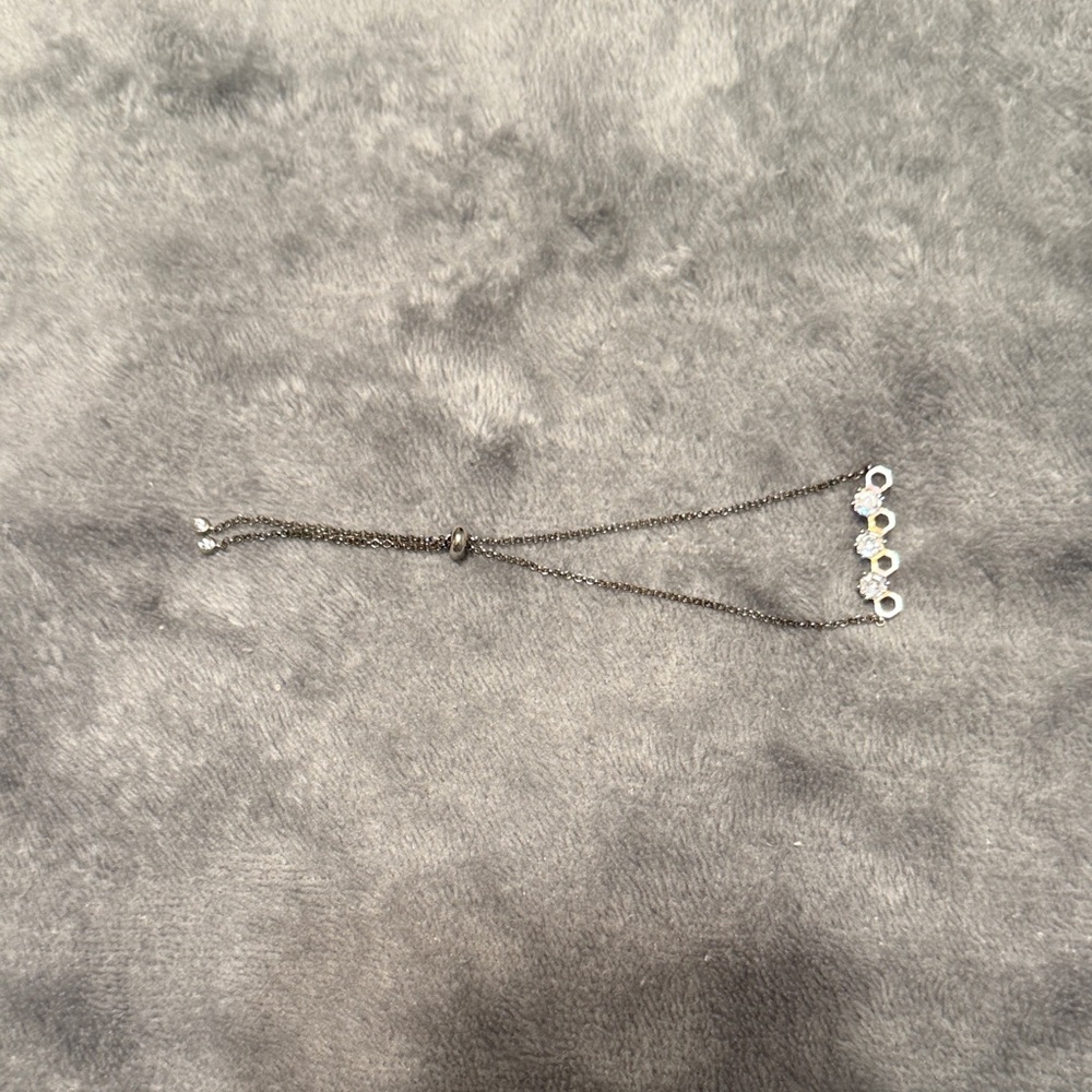 Silver Bracelet with Hexagonal Accents